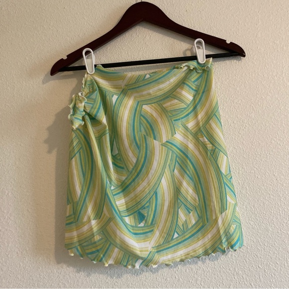 NWT L*Space Cher Lettuce Edge Coverup Printed Sarong Skirt Size XS/S - Picture 9 of 9